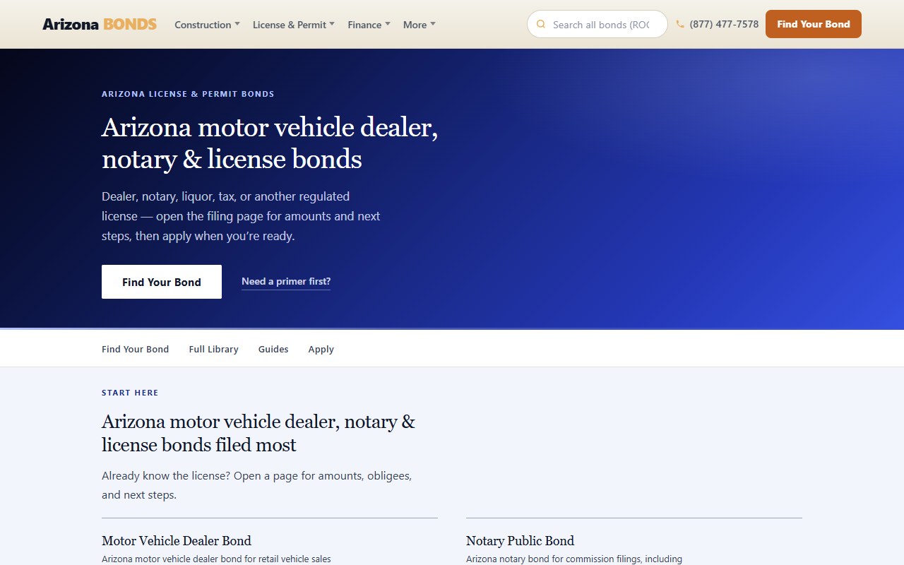 License & permit — ArizonaBondsDirect.com