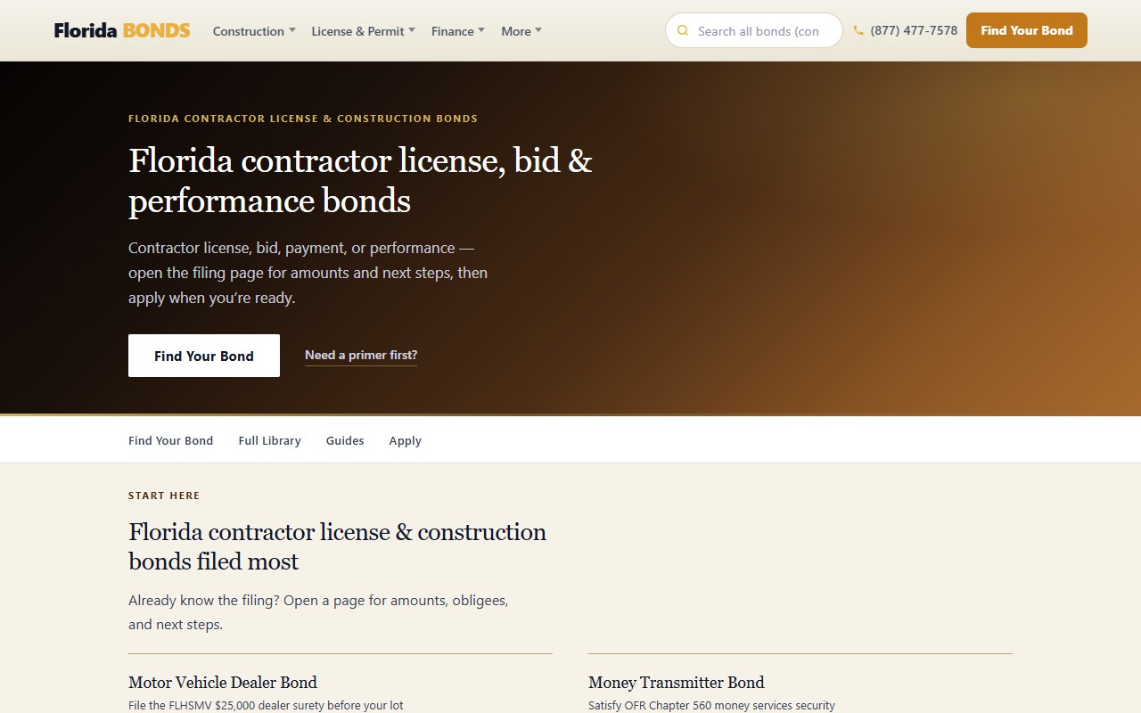 Construction bonds — FloridaBondsDirect.com