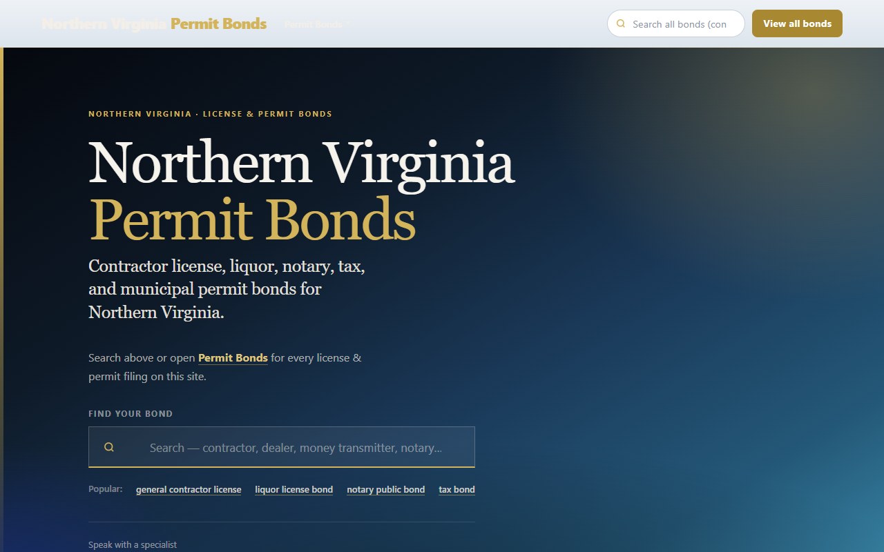 License & permit — Four domains · Northern Virginia metro