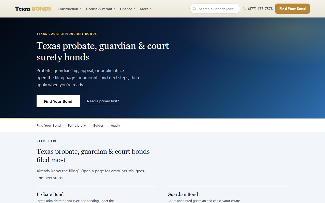 Court bonds — TexasBondsDirect.com